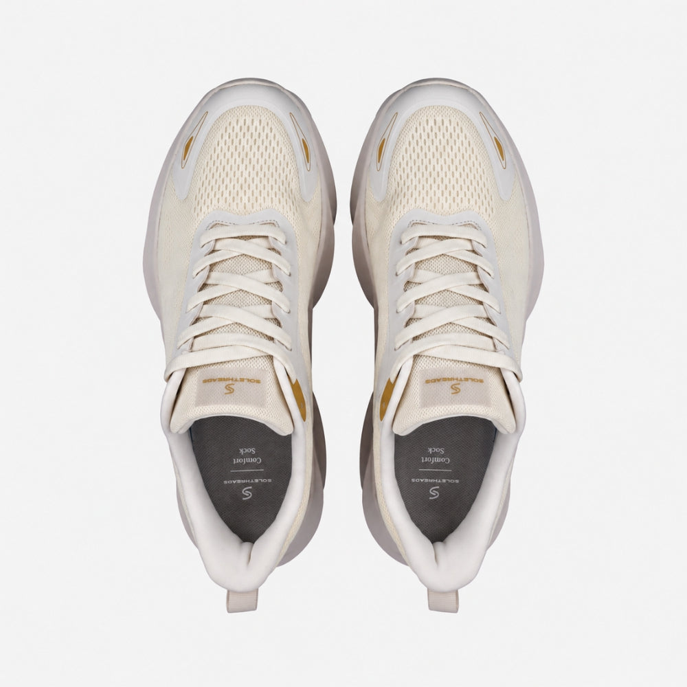 Cream Chunky Running Sneakers | Solethreads