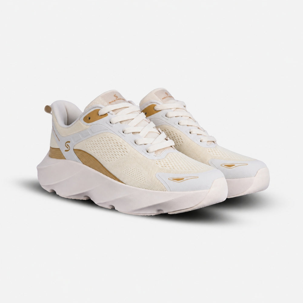 Cream Chunky Running Sneakers | Solethreads