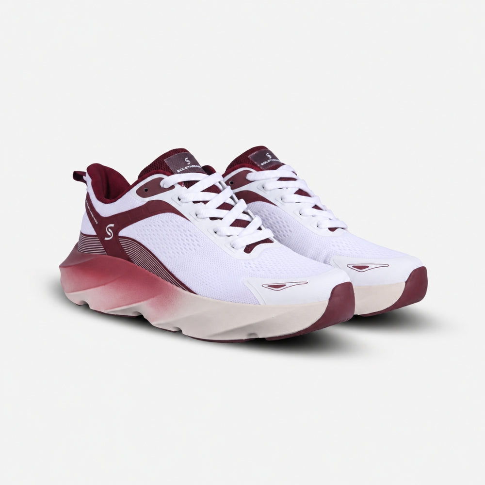 Maroon Chunky Running Sneakers | Solethreads