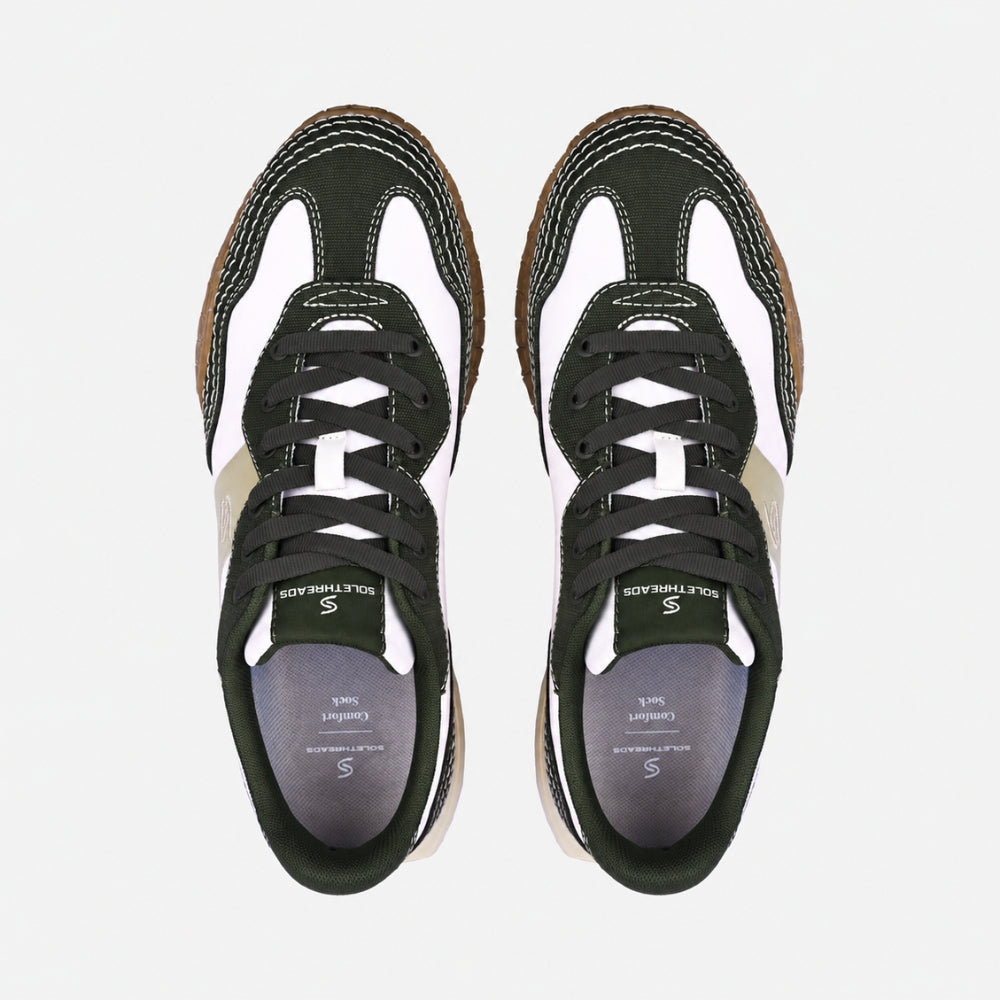 Olive Retro Runner Sneakers | Solethreads